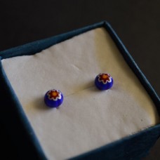 stud earrings blu flowers